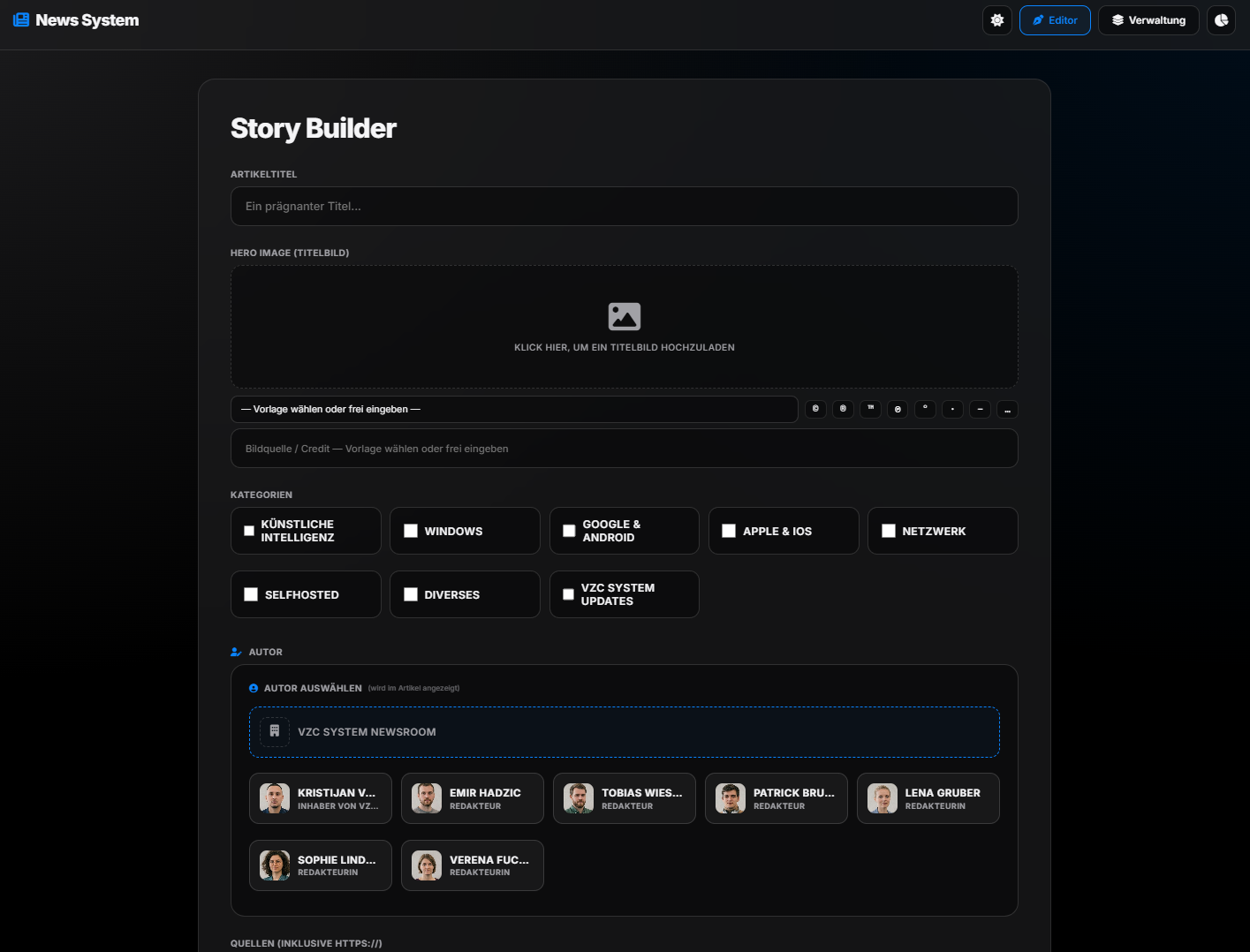 VZC CMS Story Builder